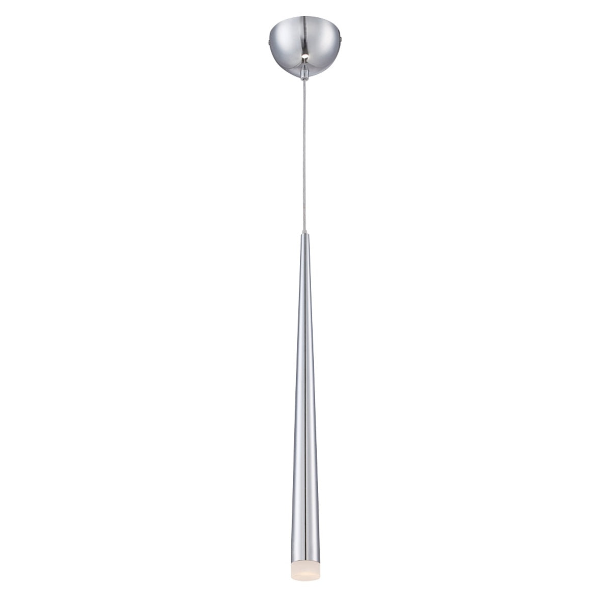 Eurofase Lighting Tassone 2" Dimmable Integrated LED Chrome Pendant Light With Frosted Acrylic Shade