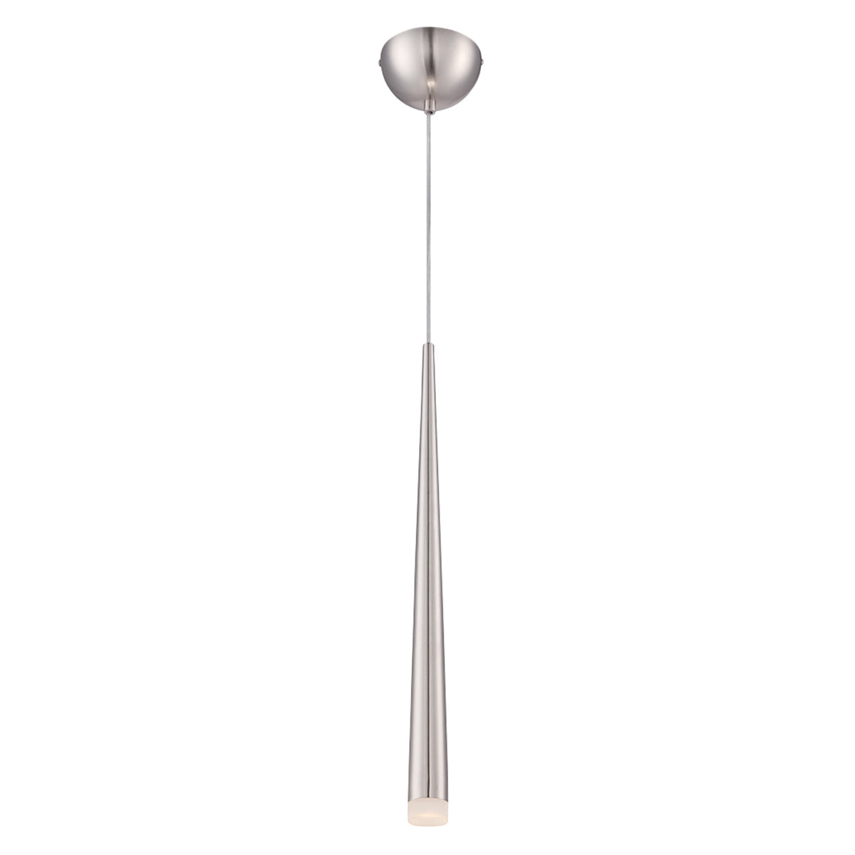 Eurofase Lighting Tassone 2" Dimmable Integrated LED Satin Nickel Pendant Light With Frosted Acrylic Shade