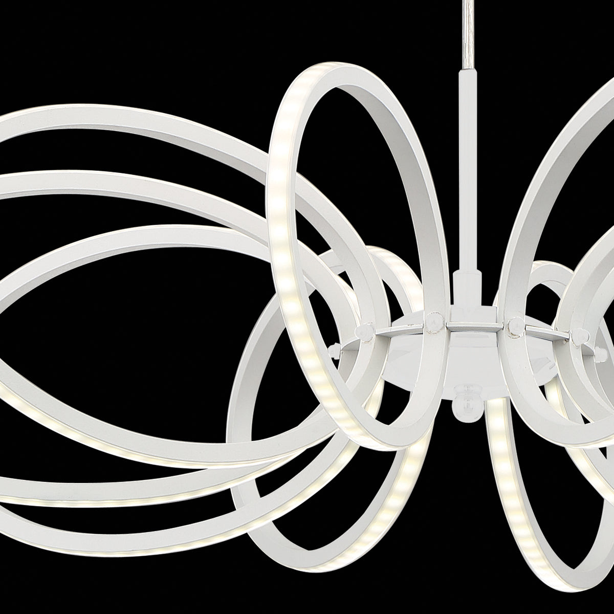 Eurofase Lighting Tela 23" 10-Light Dimmable Integrated LED White Pendant Light With Frosted White Acrylic Shades