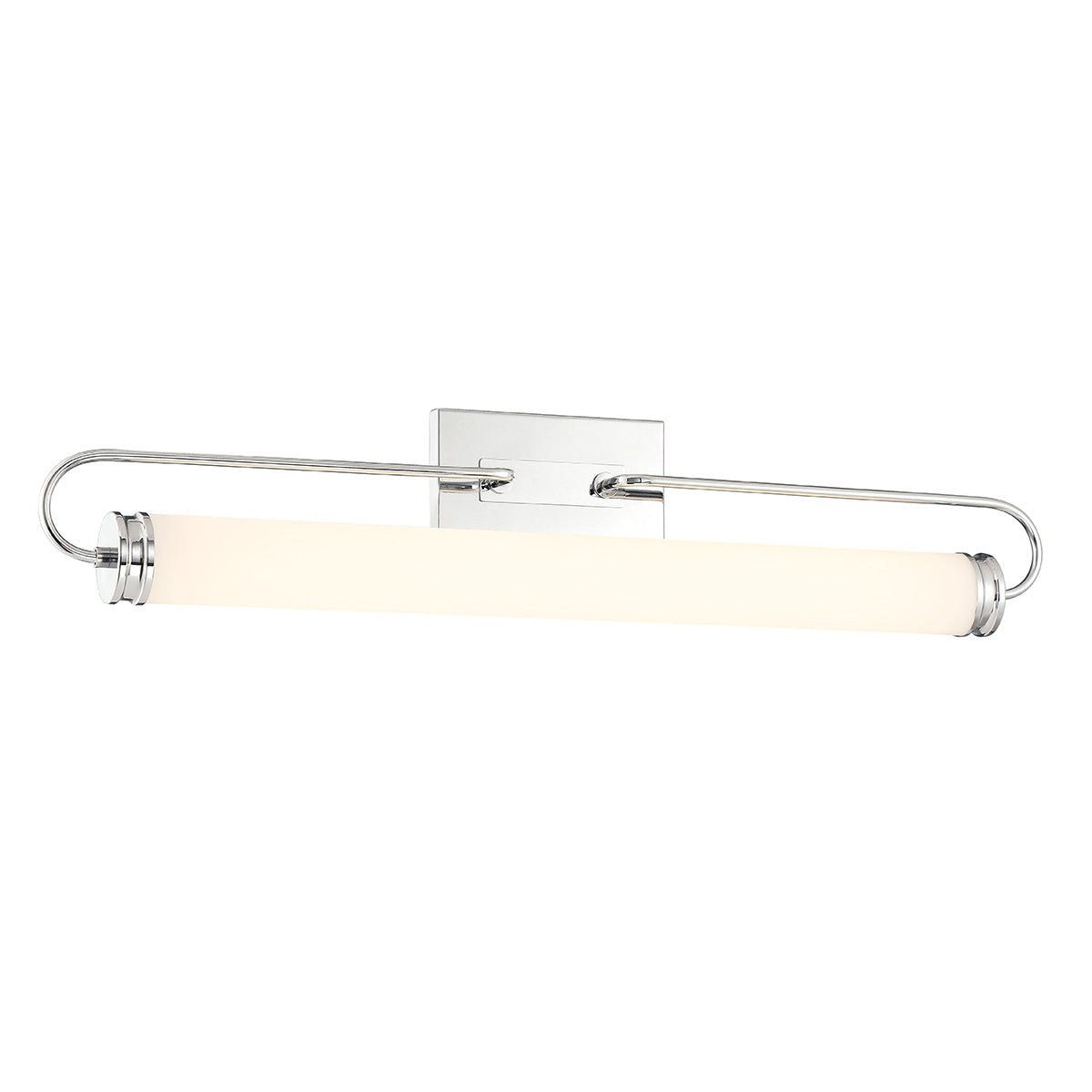 Eurofase Lighting Tellie 35" Chrome Vanity Light With White Glass Shade