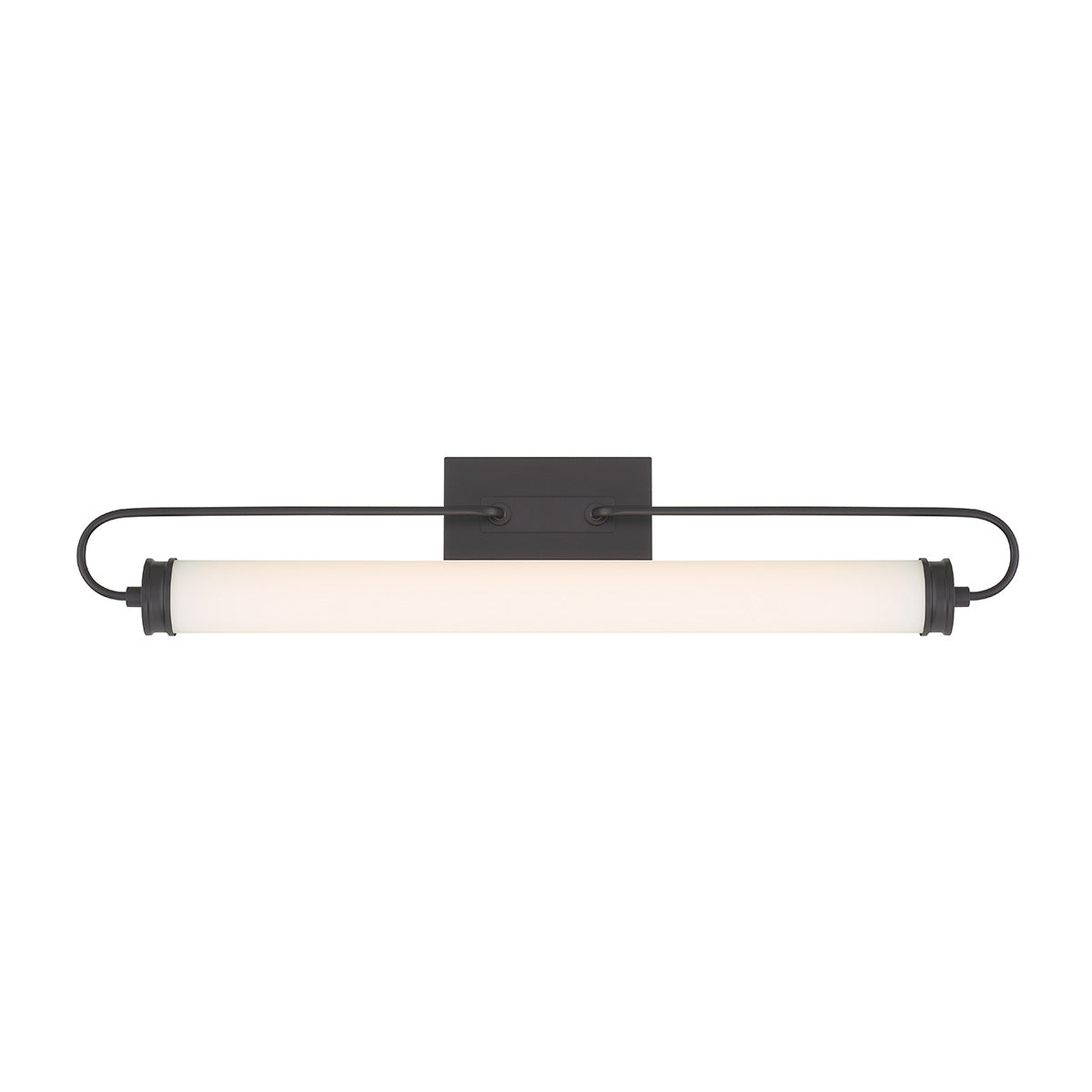 Eurofase Lighting Tellie 35" Matte Black Vanity Light With White Glass Shade