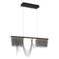 Eurofase Lighting Tenda 36" Small Linear Dimmable Integrated LED Black Chandelier With Black Chain Accents