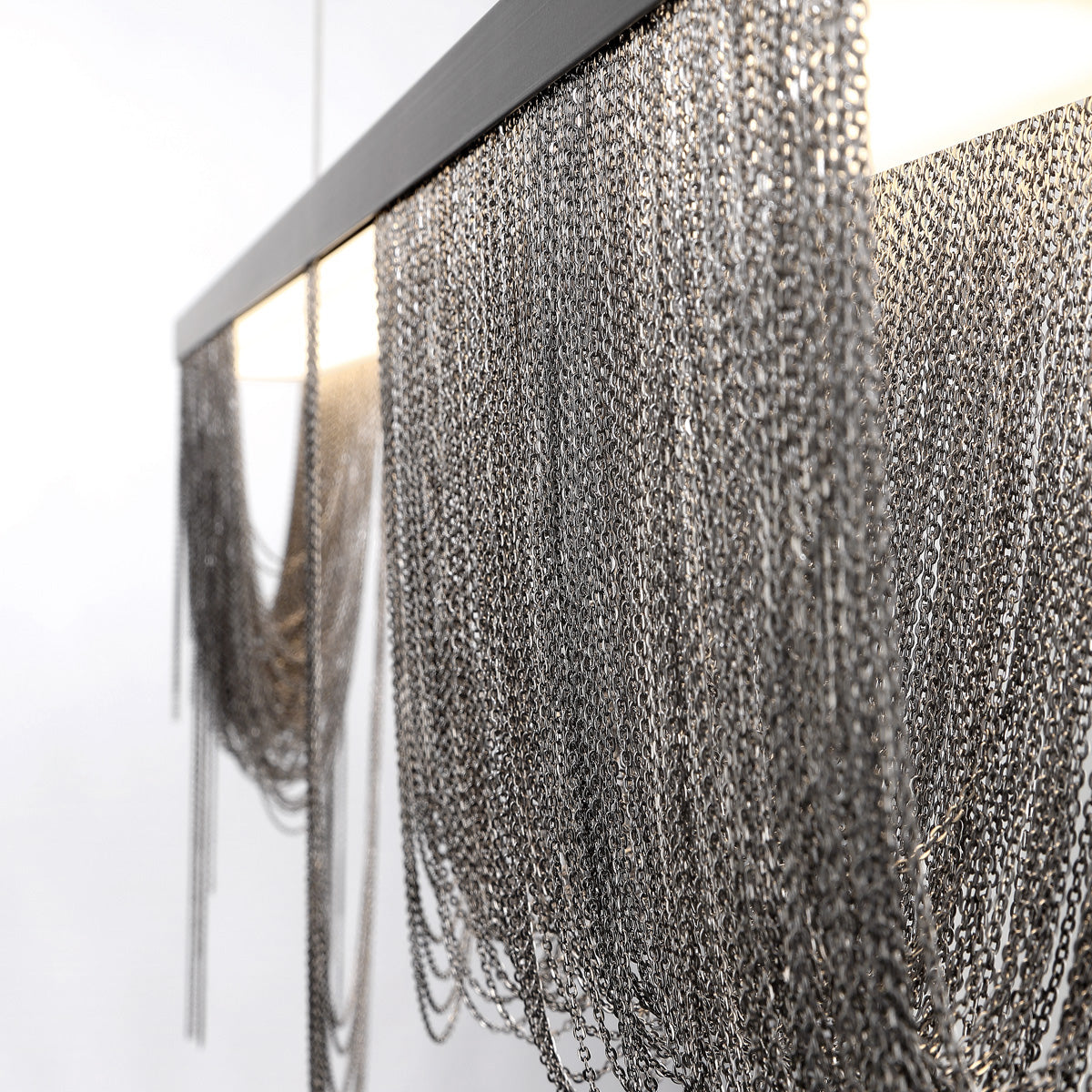 Eurofase Lighting Tenda 36" Small Linear Dimmable Integrated LED Black Chandelier With Black Chain Accents