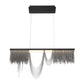 Eurofase Lighting Tenda 36" Small Linear Dimmable Integrated LED Black Chandelier With Black Chain Accents