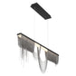 Eurofase Lighting Tenda 47" Large Linear Dimmable Integrated LED Black Chandelier With Black Chain Accents