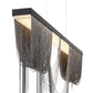 Eurofase Lighting Tenda 47" Large Linear Dimmable Integrated LED Black Chandelier With Black Chain Accents