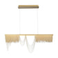 Eurofase Lighting Tenda 47" Large Linear Dimmable Integrated LED Gold Chandelier With Gold Chain Accents