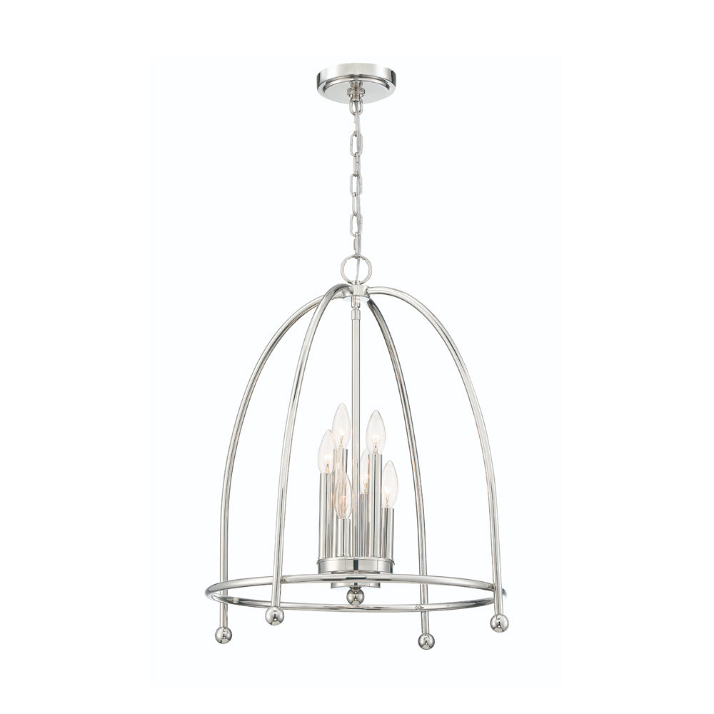 Eurofase Lighting Tesia 20" 6-Light Polished Nickel Pendant Light