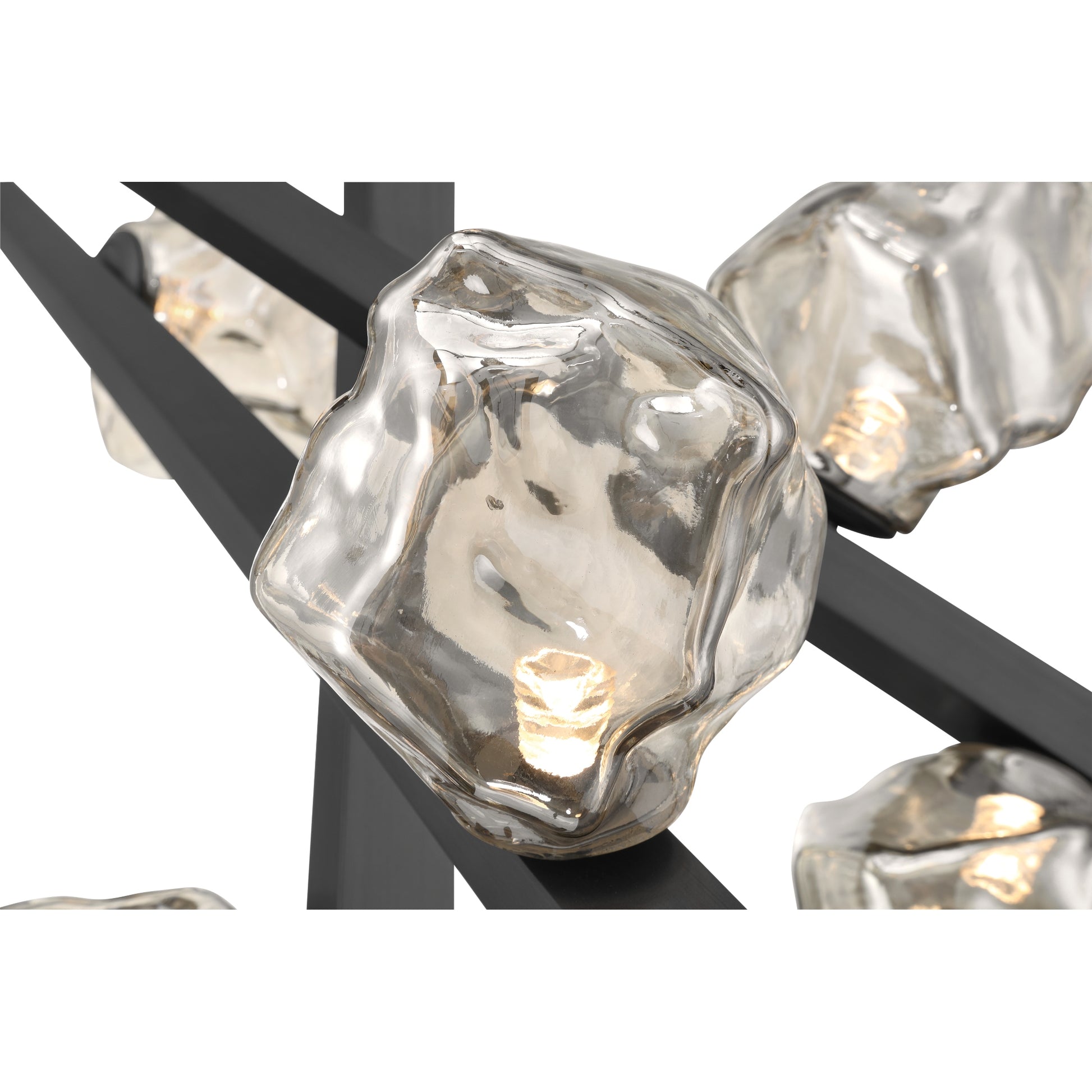 Eurofase Lighting Thorah 27" 7-Light Integrated LED Amber Glass Shade Matte Graphite Chandelier