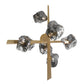 Eurofase Lighting Thorah 27" 7-Light Integrated LED Smoke Glass Shade Matte Gold Chandelier
