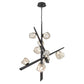 Eurofase Lighting Thorah 36" 10-Light Integrated LED Amber Glass Shade Matte Graphite Chandelier