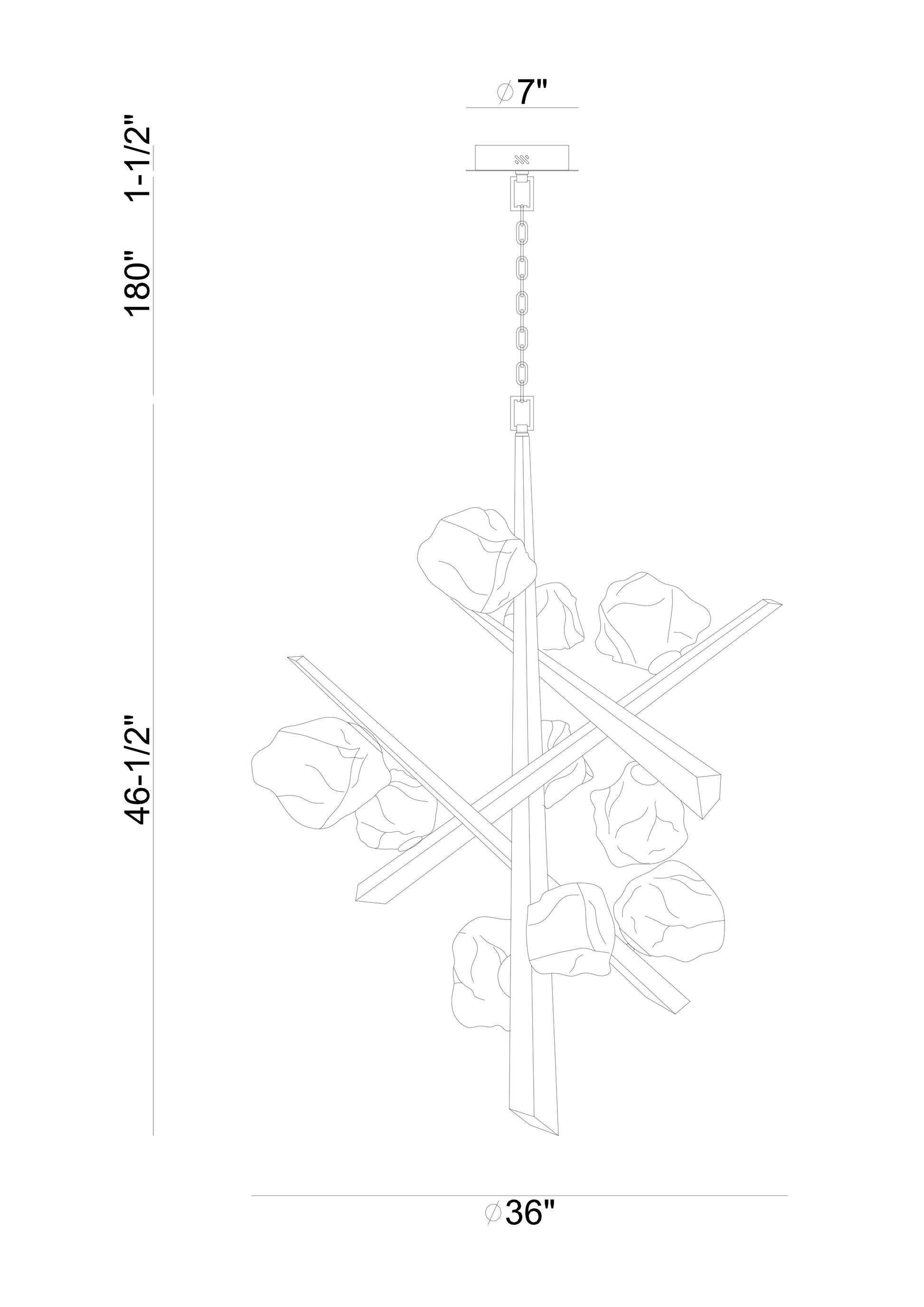 Eurofase Lighting Thorah 36" 10-Light Integrated LED Smoke Glass Shade Matte Gold Chandelier