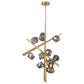 Eurofase Lighting Thorah 36" 10-Light Integrated LED Smoke Glass Shade Matte Gold Chandelier