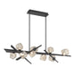 Eurofase Lighting Thorah 59" 9-Light Integrated LED Amber Glass Shade Matte Graphite Linear Chandelier