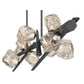 Eurofase Lighting Thorah 59" 9-Light Integrated LED Amber Glass Shade Matte Graphite Linear Chandelier