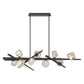 Eurofase Lighting Thorah 59" 9-Light Integrated LED Amber Glass Shade Matte Graphite Linear Chandelier