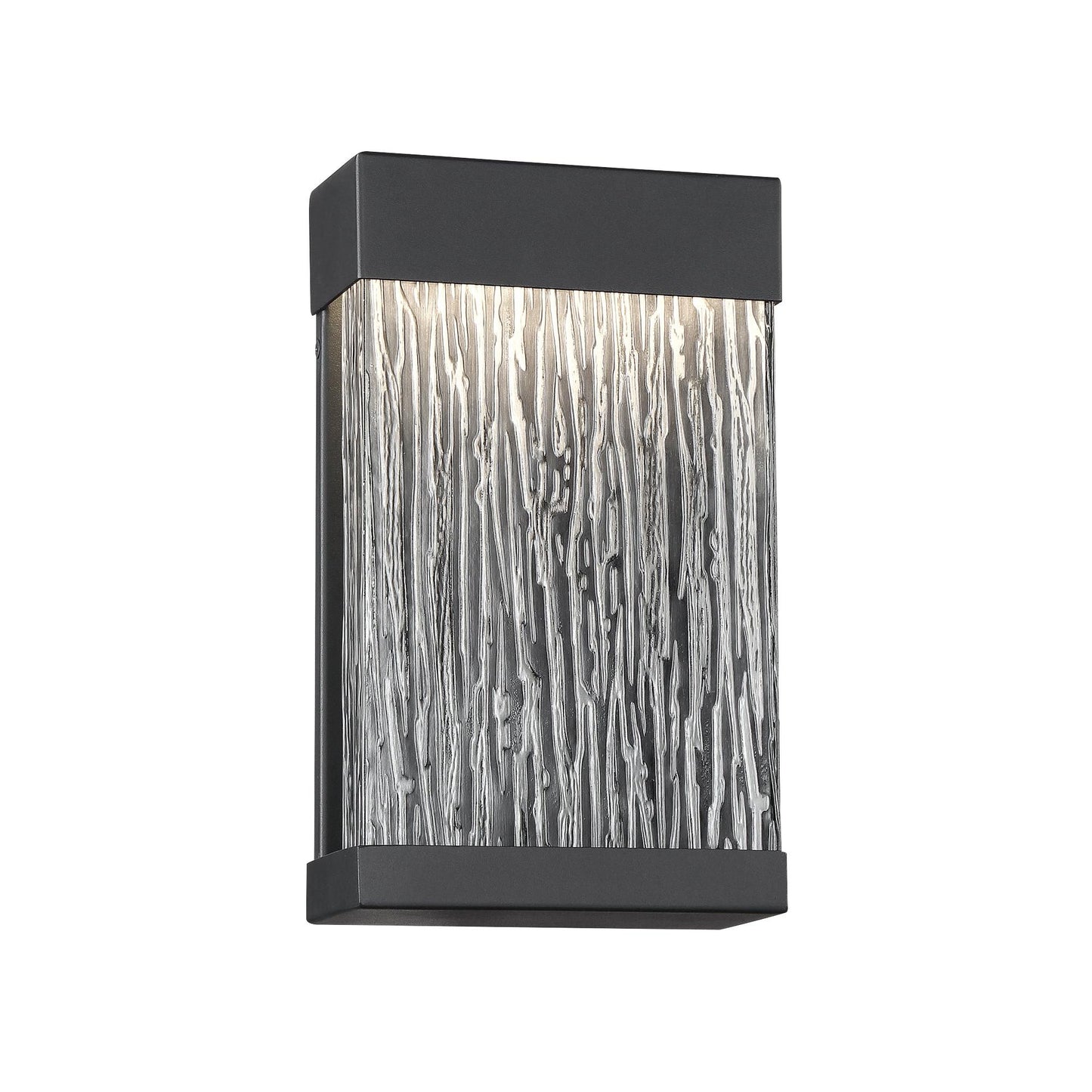 Eurofase Lighting Tiffany 11" 1-Light Integrated LED Clear Glass Shade Powder Coat Black Outdoor Wall Sconce