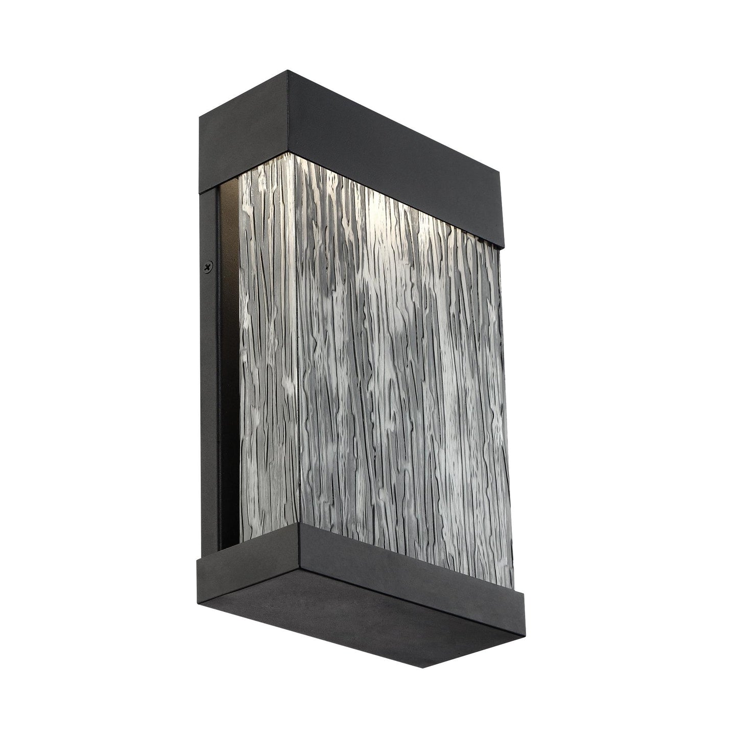 Eurofase Lighting Tiffany 11" 1-Light Integrated LED Clear Glass Shade Powder Coat Black Outdoor Wall Sconce