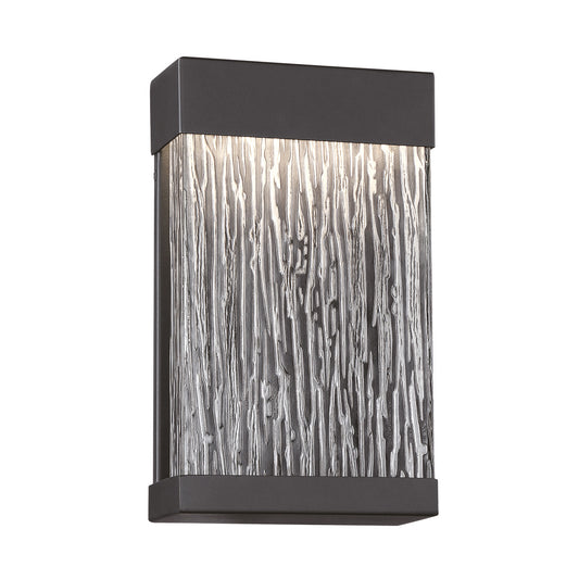 Eurofase Lighting Tiffany 11" 1-Light Integrated LED Clear Glass Shade Powder Coat Black Outdoor Wall Sconce