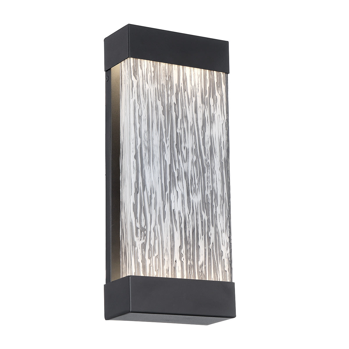 Eurofase Lighting Tiffany 17" 2-Light Integrated LED Clear Glass Shade Powder Coat Black Outdoor Wall Sconce