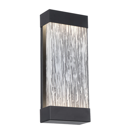 Eurofase Lighting Tiffany 17" 2-Light Integrated LED Clear Glass Shade Powder Coat Black Outdoor Wall Sconce