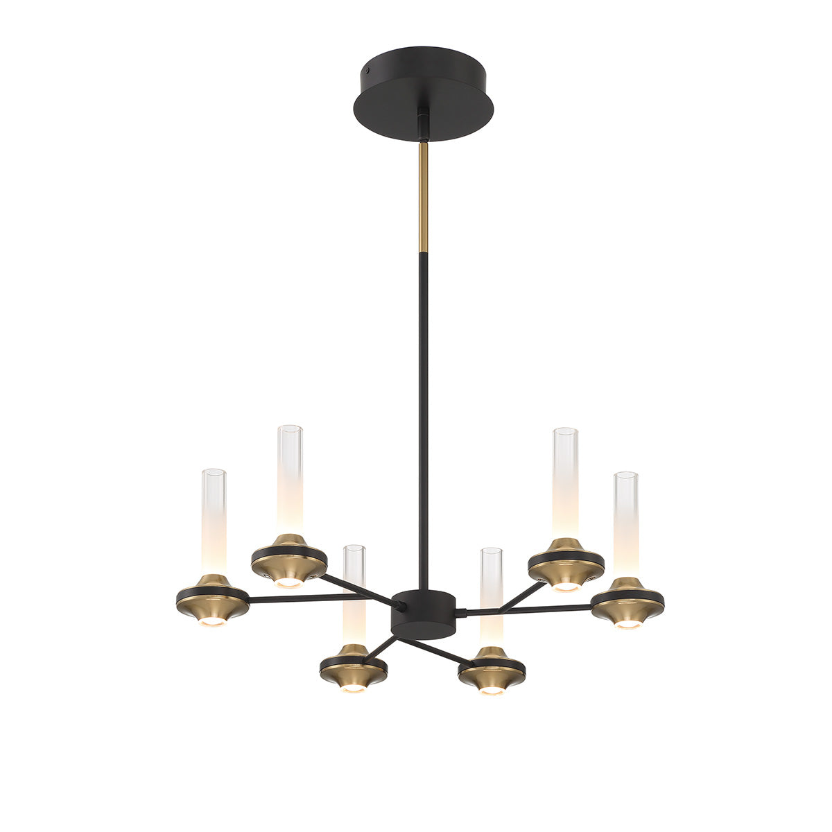 Eurofase Lighting Torcia 24" 6-Light Dimmable Integrated LED Matte Black Pendant Light