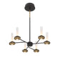 Eurofase Lighting Torcia 24" 6-Light Dimmable Integrated LED Matte Black Pendant Light