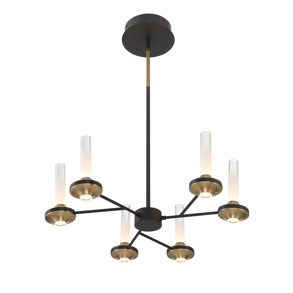 Eurofase Lighting Torcia 24" 6-Light Dimmable Integrated LED Matte Black Pendant Light