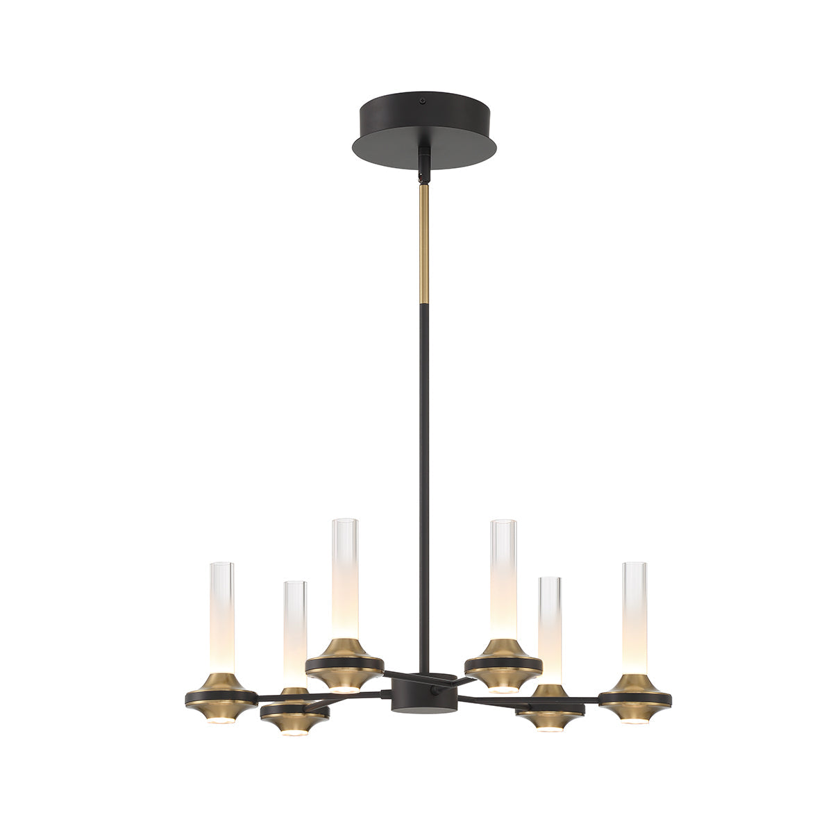 Eurofase Lighting Torcia 24" 6-Light Dimmable Integrated LED Matte Black Pendant Light