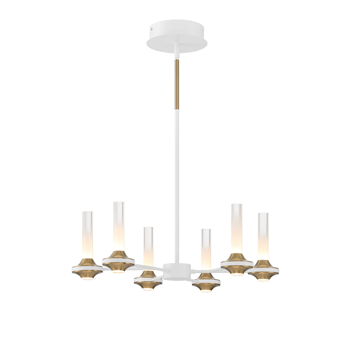 Eurofase Lighting Torcia 24" 6-Light Dimmable Integrated LED Matte White Pendant Light