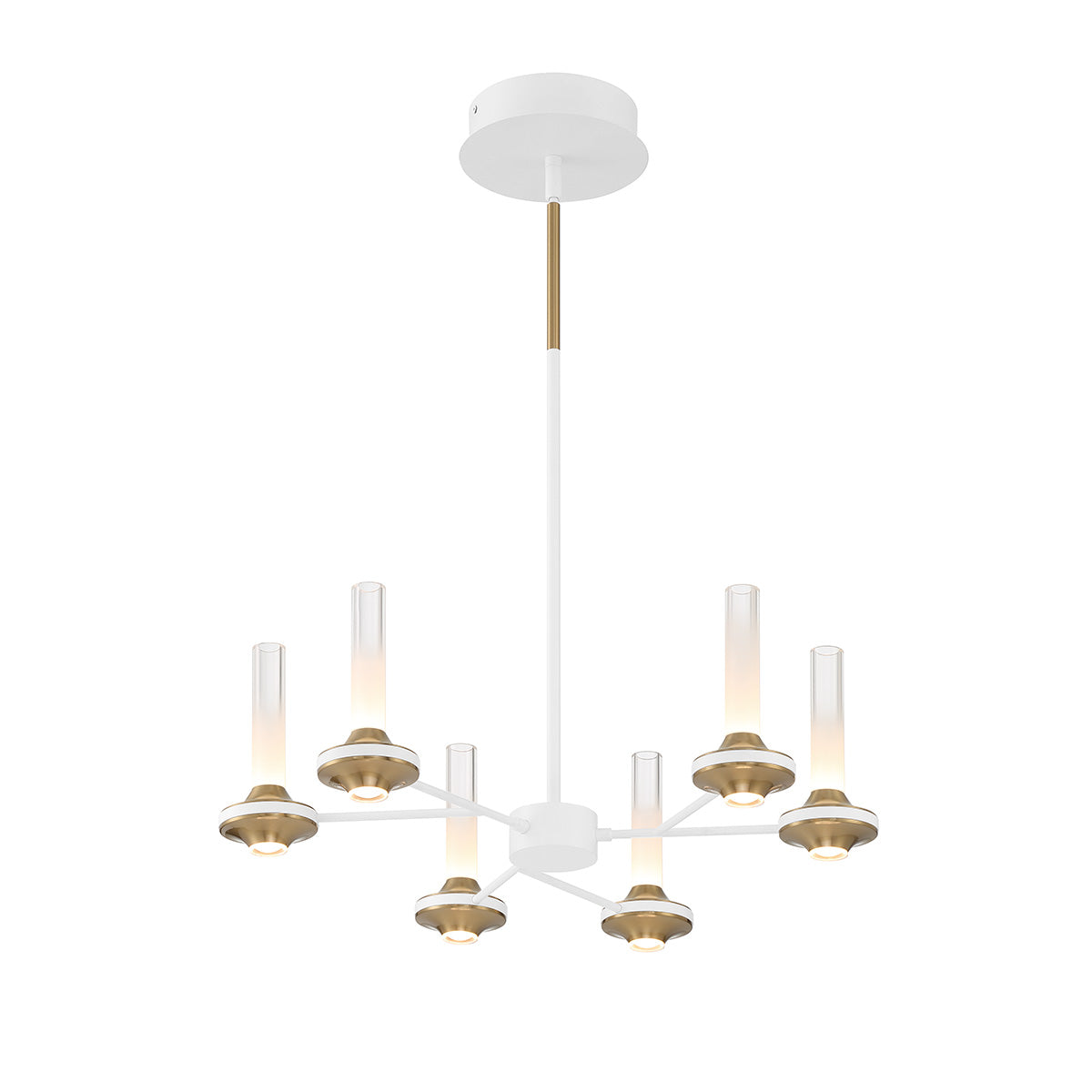 Eurofase Lighting Torcia 24" 6-Light Dimmable Integrated LED Matte White Pendant Light
