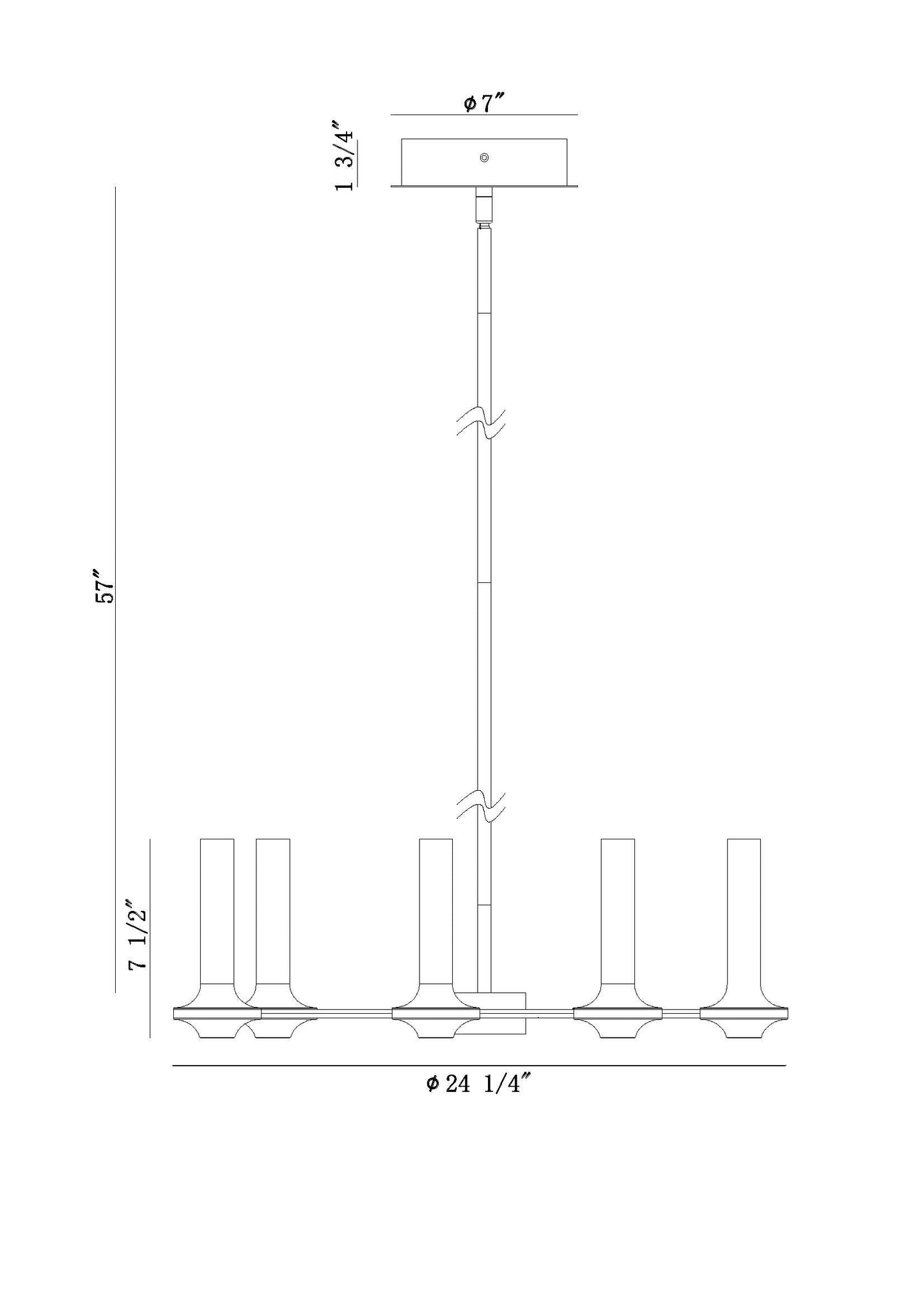 Eurofase Lighting Torcia 24" 6-Light Dimmable Integrated LED Matte White Pendant Light