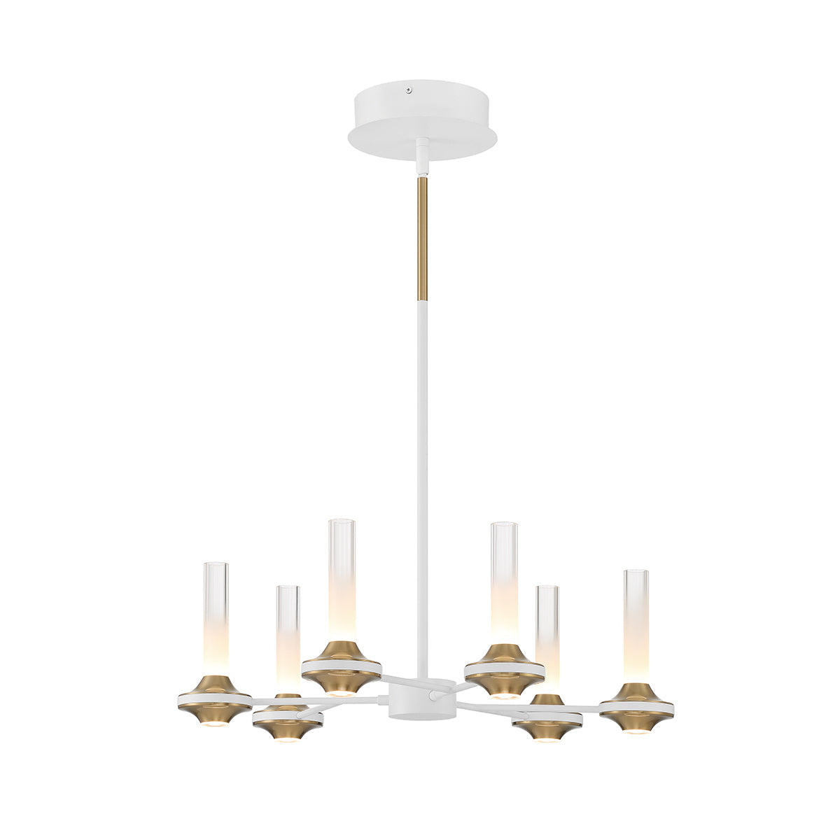 Eurofase Lighting Torcia 24" 6-Light Dimmable Integrated LED Matte White Pendant Light