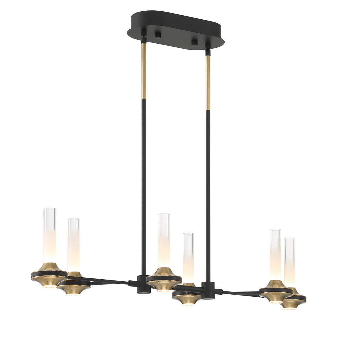 Eurofase Lighting Torcia 31" 6-Light Dimmable Integrated LED Matte Black Chandelier