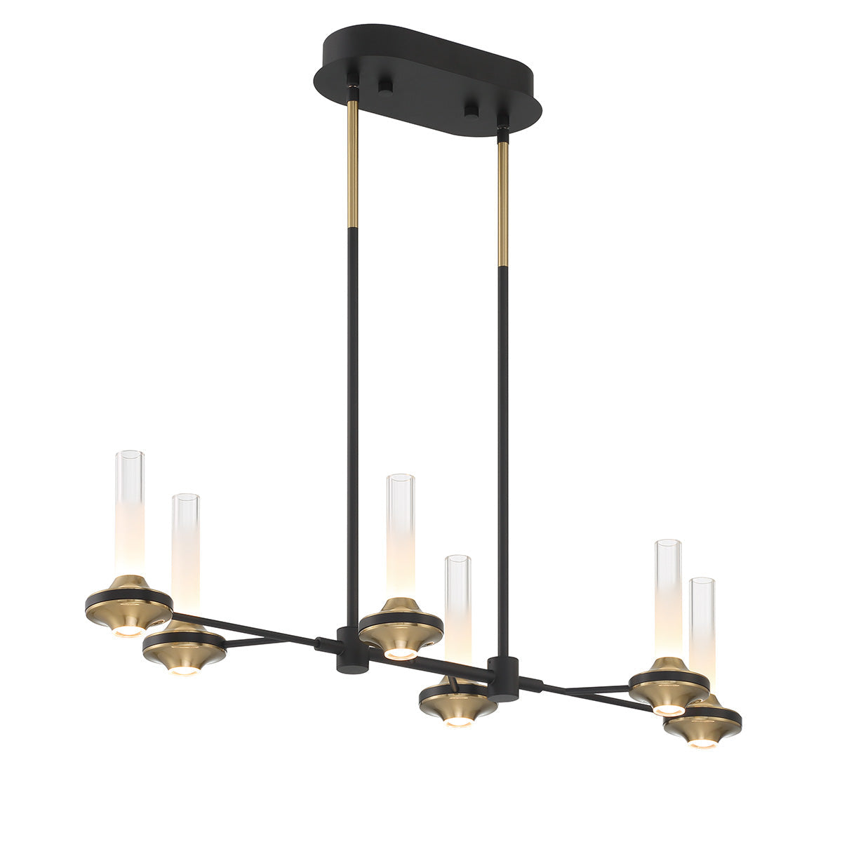 Eurofase Lighting Torcia 31" 6-Light Dimmable Integrated LED Matte Black Chandelier