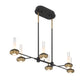 Eurofase Lighting Torcia 31" 6-Light Dimmable Integrated LED Matte Black Chandelier