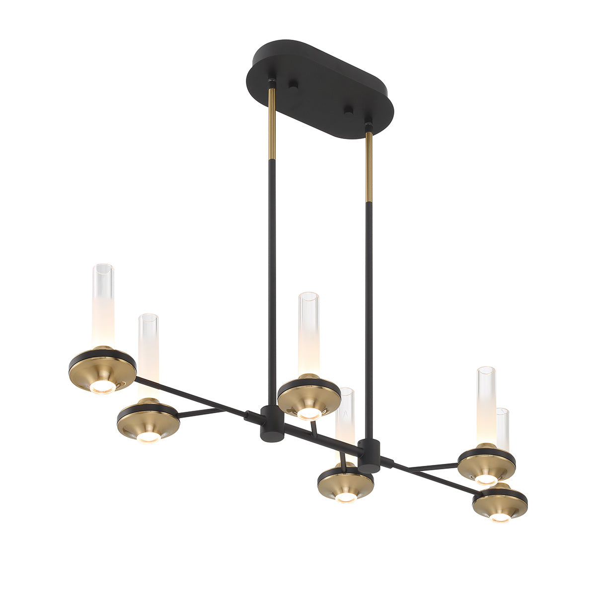 Eurofase Lighting Torcia 31" 6-Light Dimmable Integrated LED Matte Black Chandelier