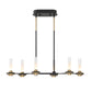 Eurofase Lighting Torcia 31" 6-Light Dimmable Integrated LED Matte Black Chandelier