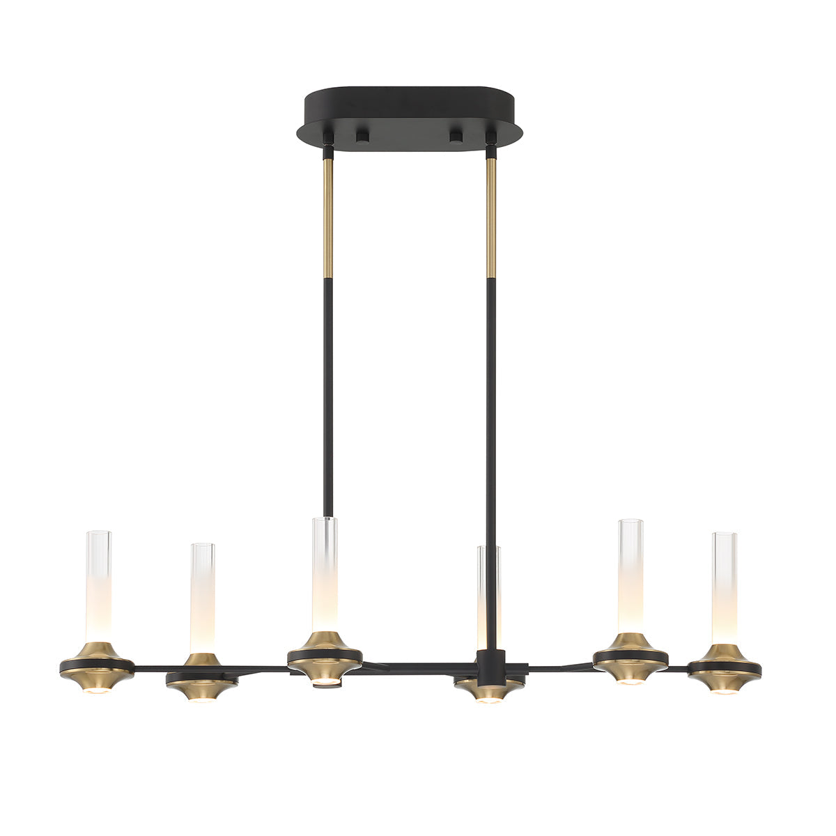 Eurofase Lighting Torcia 31" 6-Light Dimmable Integrated LED Matte Black Chandelier