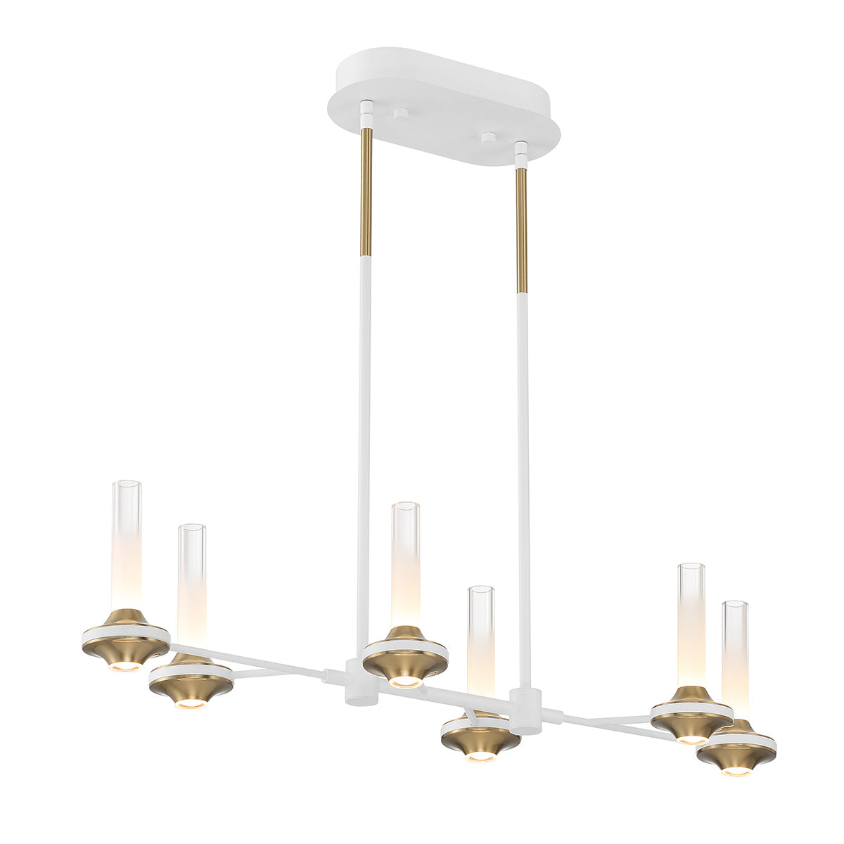 Eurofase Lighting Torcia 31" 6-Light Dimmable Integrated LED Matte White Chandelier