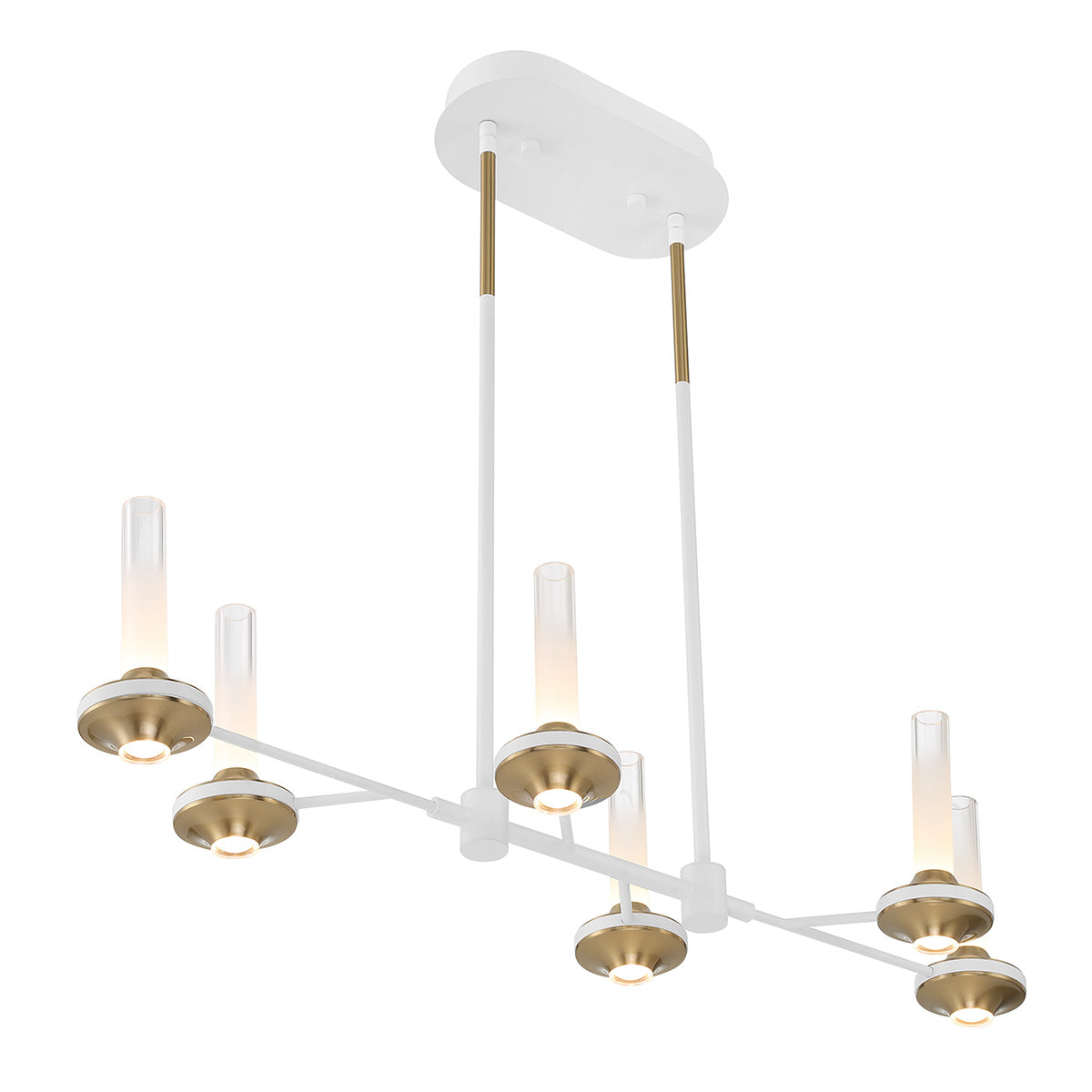 Eurofase Lighting Torcia 31" 6-Light Dimmable Integrated LED Matte White Chandelier