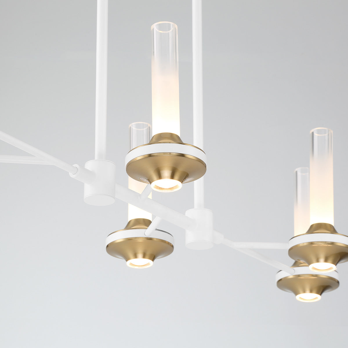 Eurofase Lighting Torcia 31" 6-Light Dimmable Integrated LED Matte White Chandelier