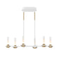 Eurofase Lighting Torcia 31" 6-Light Dimmable Integrated LED Matte White Chandelier