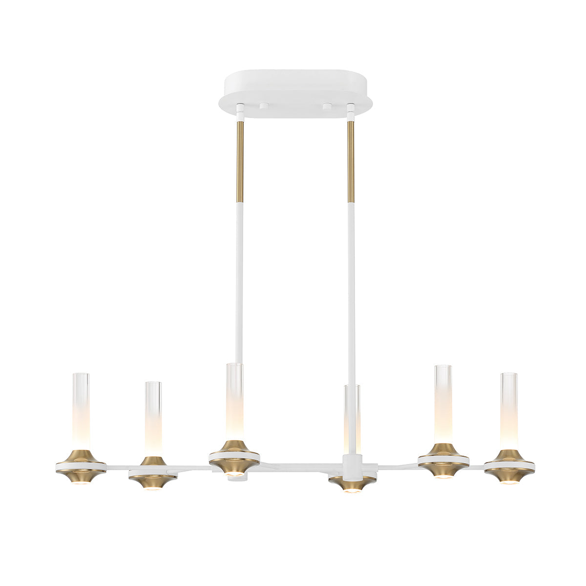 Eurofase Lighting Torcia 31" 6-Light Dimmable Integrated LED Matte White Chandelier