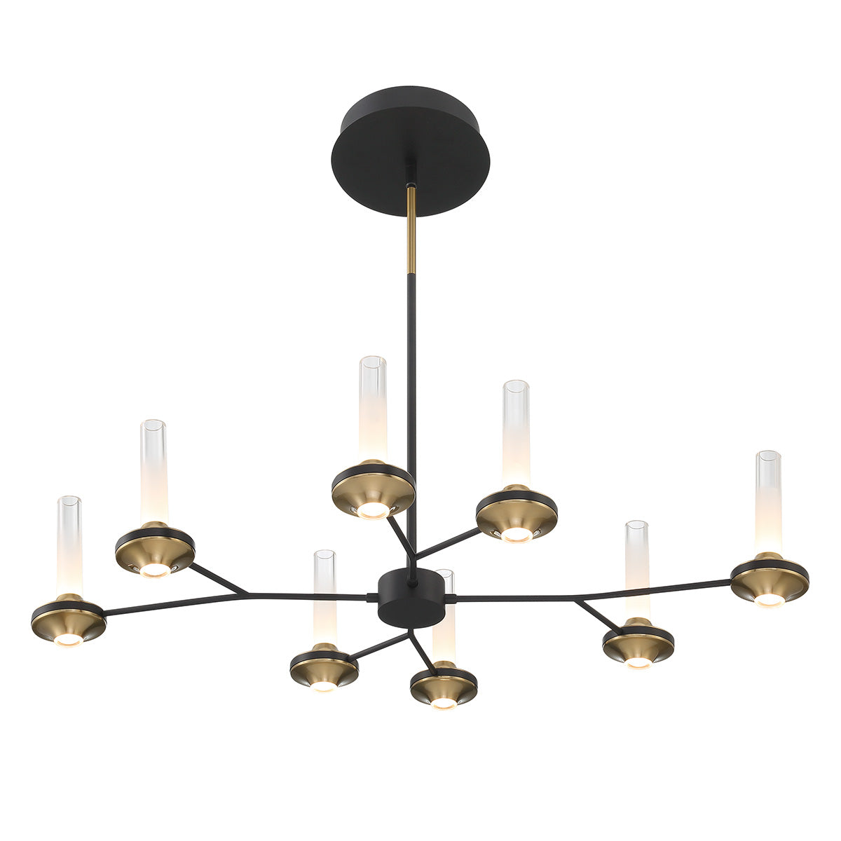 Eurofase Lighting Torcia 36" 8-Light Dimmable Integrated LED Matte Black Chandelier