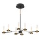 Eurofase Lighting Torcia 36" 8-Light Dimmable Integrated LED Matte Black Chandelier