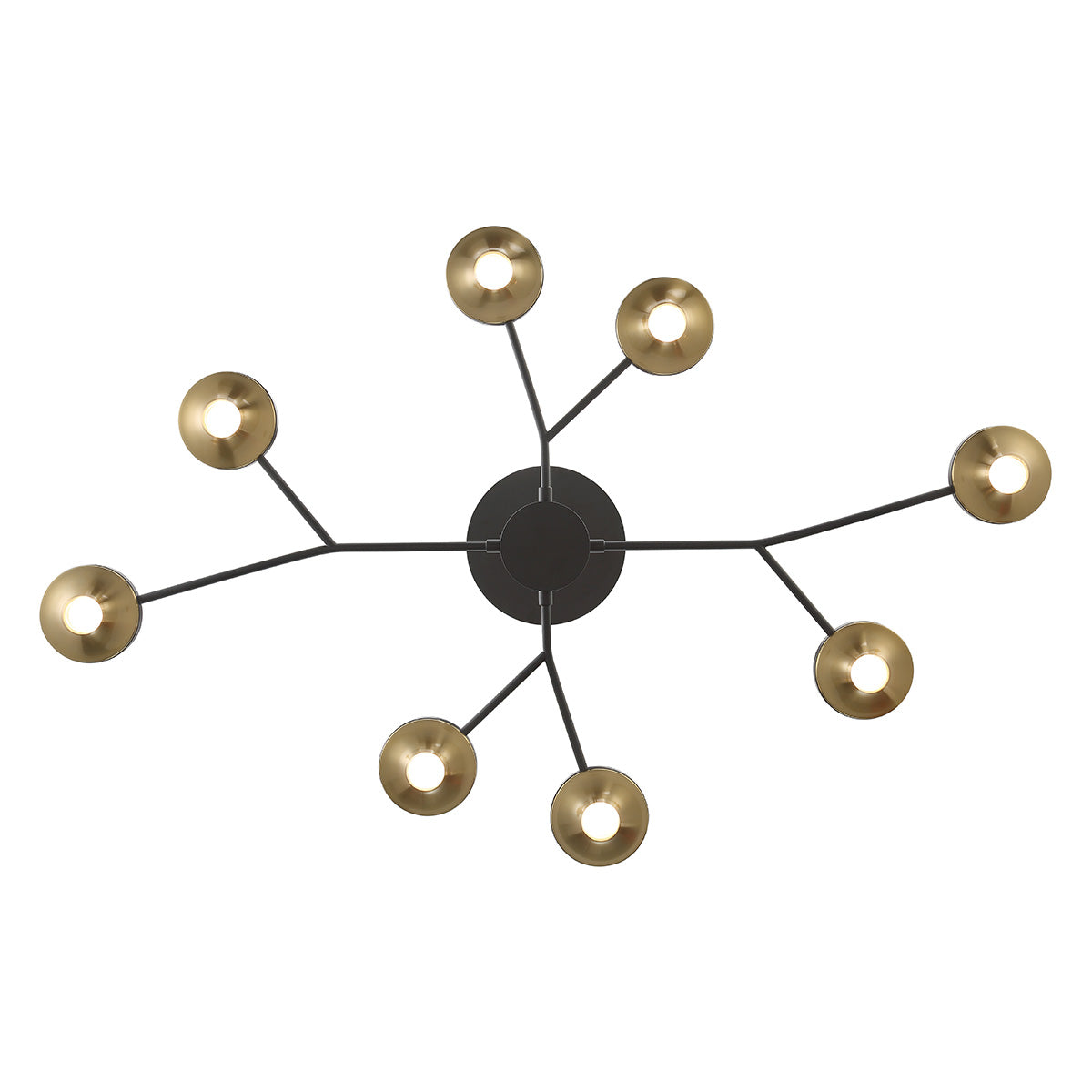 Eurofase Lighting Torcia 36" 8-Light Dimmable Integrated LED Matte Black Chandelier