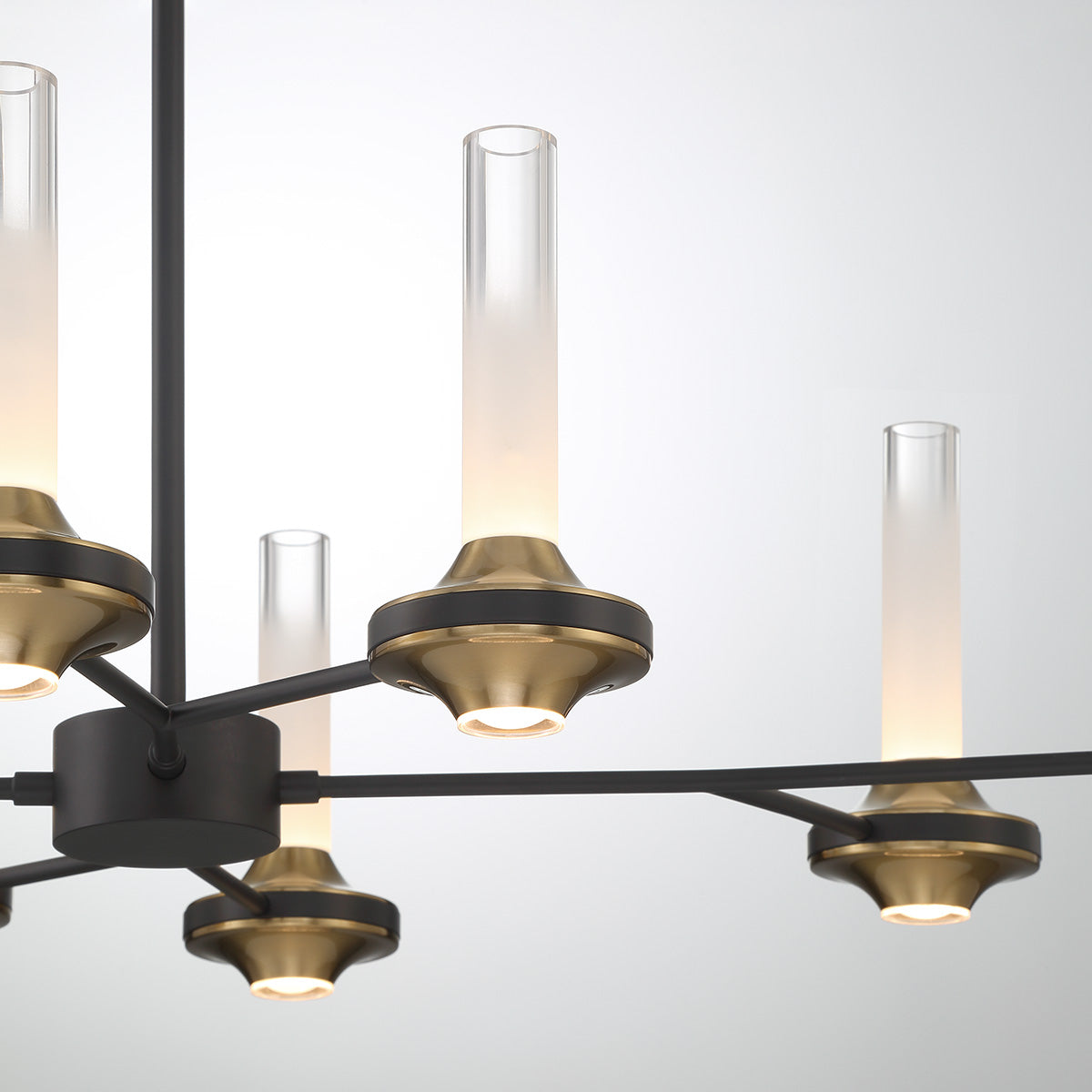 Eurofase Lighting Torcia 36" 8-Light Dimmable Integrated LED Matte Black Chandelier
