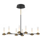 Eurofase Lighting Torcia 36" 8-Light Dimmable Integrated LED Matte Black Chandelier