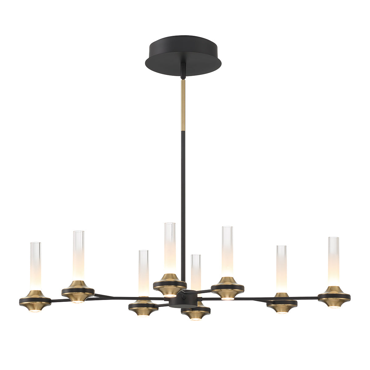 Eurofase Lighting Torcia 36" 8-Light Dimmable Integrated LED Matte Black Chandelier
